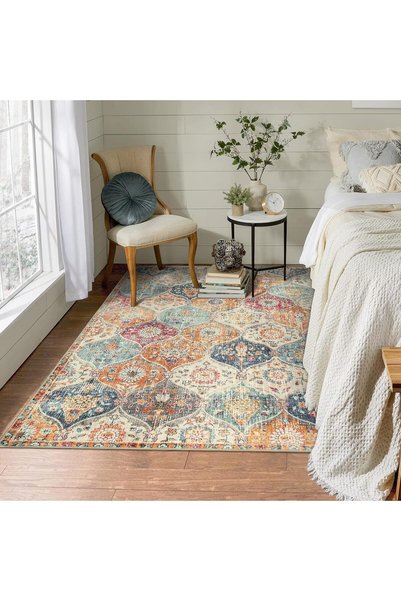 Generic Moroccan Machine Washable Rugs for Living Room, Rug for Bedroom Non-S...