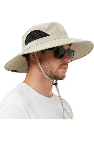 Generic Unisex Sun Hat, Waterproof Wide Brim Bucket Hat Packable Boonie Hat f...
