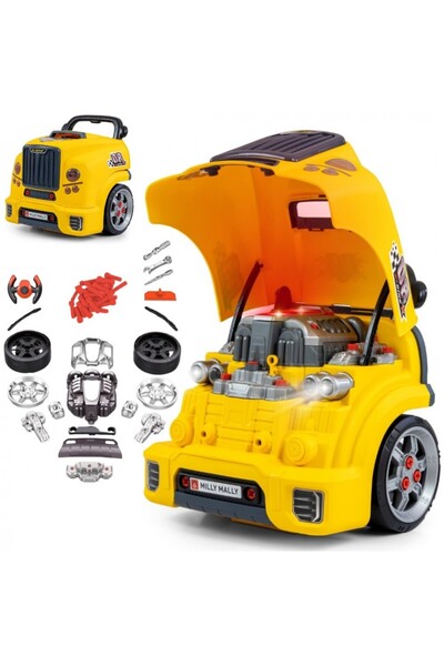 Milly Mally Set atelier mecanic cu motor demontat N-Gine galben