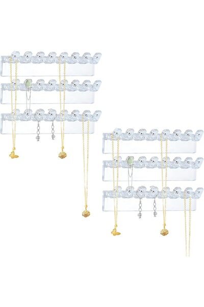 Generic 6Pcs Acrylic Necklaces Holder Hanging Jewelry Organizer Wall Mounted ...