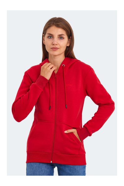 LC Waikiki SLAZENGER Red 3-Ply Plain Standard & Regular Women's Zipper Sweats...