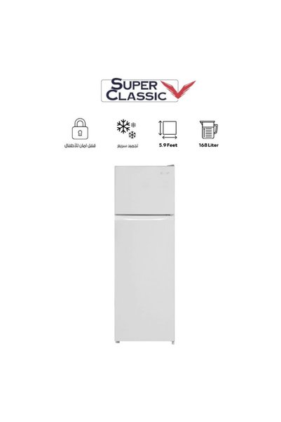 SUPER CLASSIC سوبر كلاسيك ثلاجة فريزر 168 لتر 5.9 قدم أبيض - SPCRF-287D