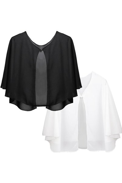 Generic 2 Pack Chiffon Capelet, Soft Chiffon Shawls Wraps Shrug for Wedding, ...
