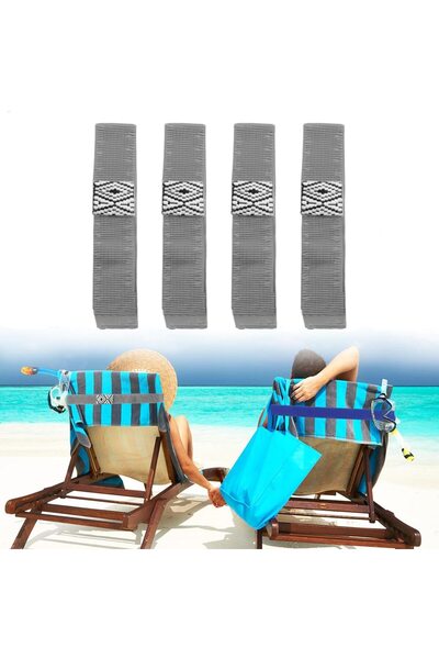 FONIX Set de 4 benzi pentru fixarea prosoapelor – SecureGrip BeachLine, mater...