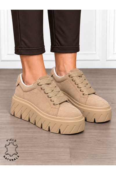 ANGEL BLUE Pantofi casual damă din piele naturală Intoarsa cu talpă Speciala ...