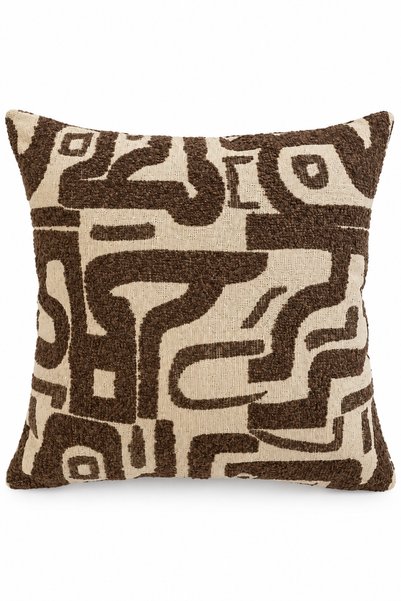 Typoniq Attitude Included Nomad Jacquard Woven Coffee Cushion Cover, 43 x 43 cm