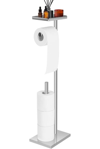 Generic Toilet Paper Holder, Free Standing Toilet Roll Holder for 3-4 Rolls w...