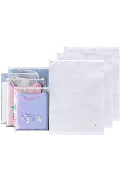 Generic Clothes Packaging Bags, Reusable Frosted Zipper Plastic Bags, Large C...
