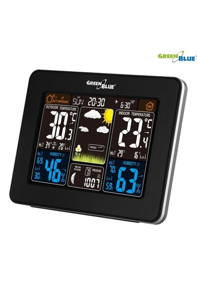 Green Blue Stație meteo DCF GB523 DCF color wireless fază lunară