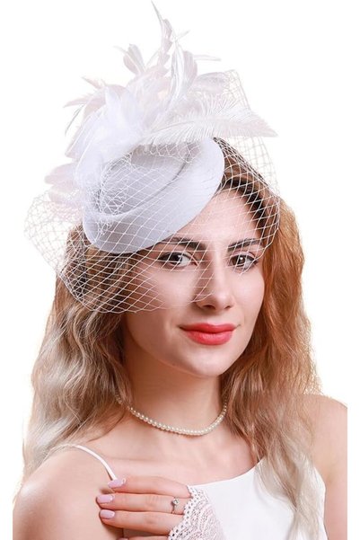 Generic Fascinators Hats, Flower Tea Party Headwear with Veil, Suitable for G...