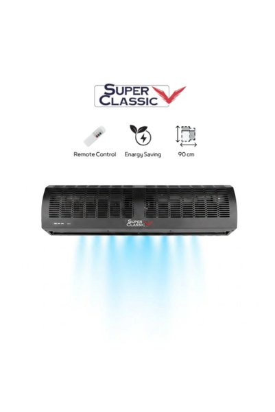 SUPER CLASSIC سوبر كلاسيك ستارة هوائية 90 سم مع ريموت وحساس باب أسود - SPCA-90