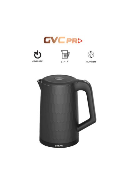 GVC PRO غلاية جي في سي برو 1.8 لتر بلاستيك أسود - GVCKT-3620H