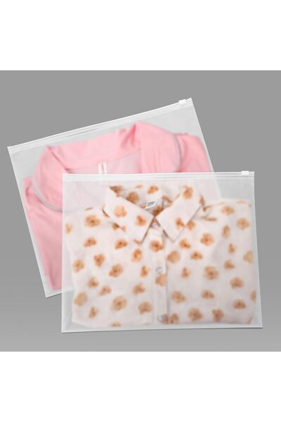 SYOSI 50 Pcs Frosted Resealable Clothing Bags 13 x 10 In, 3 Mil Plastic Appar...