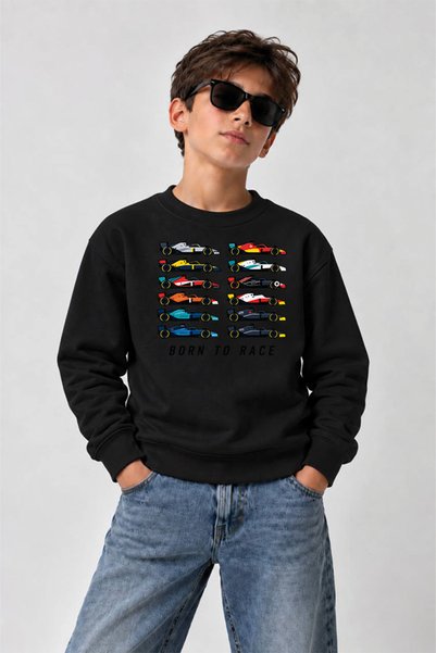 YUNAYT Printed Crew-Neck Sweatshirt for Boys