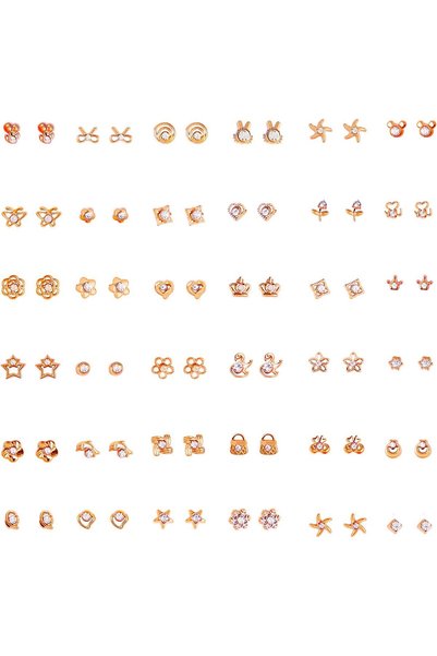 Generic Latest pairs Earrings Combo Set Crystal Pearl Stud Earrings for Women