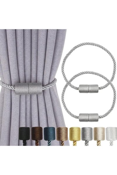 Generic 2 Pack Magnetic Curtain Tiebacks – Rope Curtain Holders for Drapes, M...