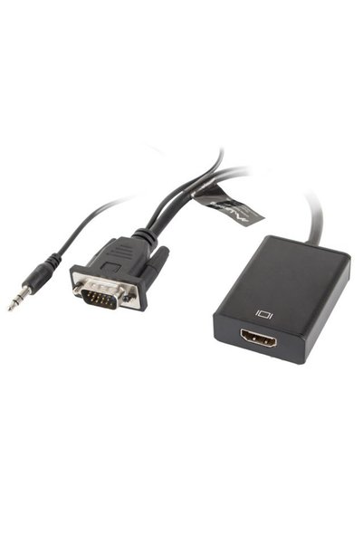 Lanberg Adaptor VGA(M) + Audio -> HDMI(F)