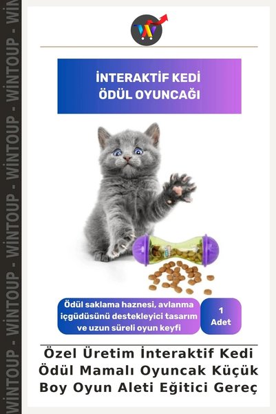 Wintoup Custom-Made Interactive Cat Toy with Treats—Small-Size Play Toy
