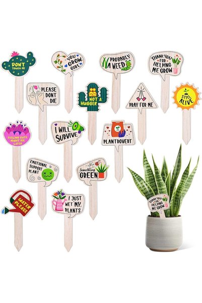 Generic Plant Labels 15-Pack, Funny Garden Markers for Succulents Flowers and...