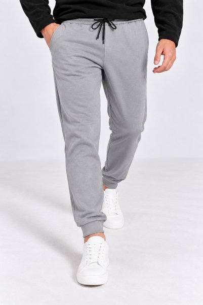 COMBİNE MİCHAİL Men's Elastic-Waist Jogger Pants, Gray
