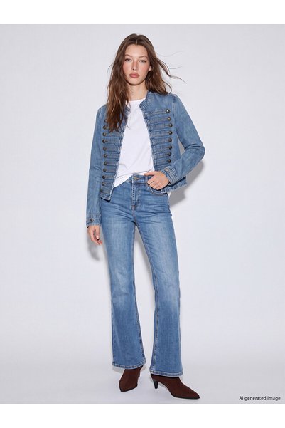 LC Waikiki LCW Jeans Indigo Denim Straight-Leg & Flared High-Waisted Women's ...