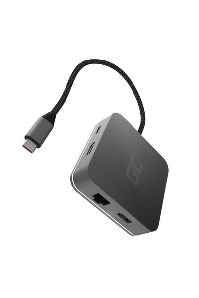 Greencell Hub USB-C GC 6w1 3xUSB 3.0, HDMI, RJ45 (Ethernet), USB-C PD