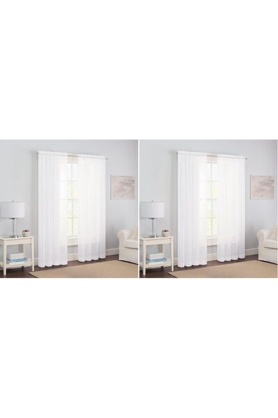 Generic Victoria Voile Modern Sheer Rod Pocket Window Curtains for Living Roo...