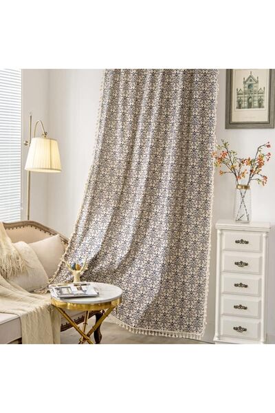 Generic Boho Curtain 84 Inches Length Semi-Blackout Bohemian Damask Moroccan ...