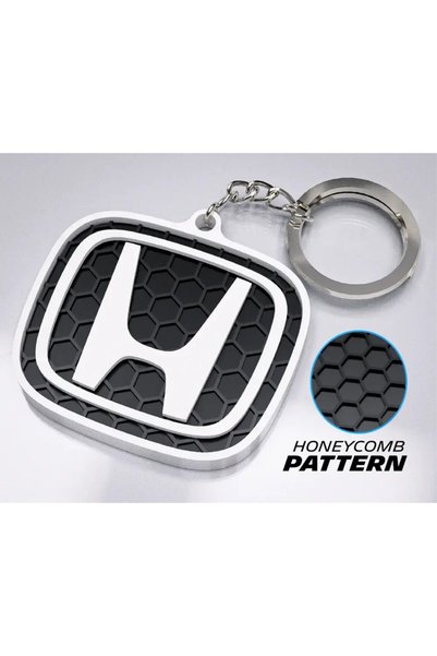 KARA AUTO Breloc Honda cu model de fagure, alb-negru