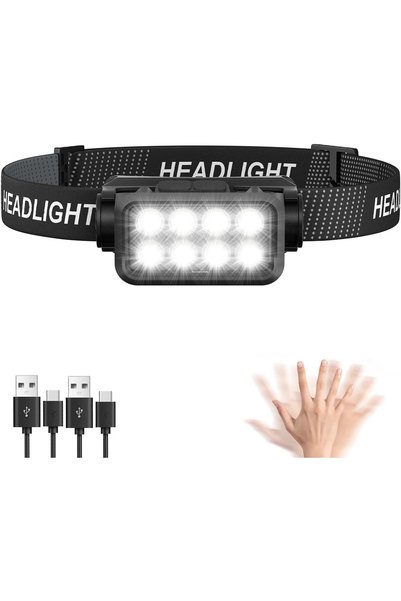 Generic Rechargeable Headlamp Flashlight, 8 LED 2500 Lumen Ultra-Light Bright...