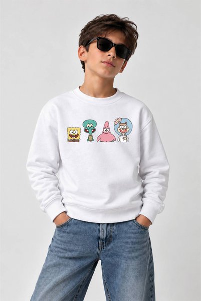 YUNAYT Printed Crew-Neck Sweatshirt for Boys