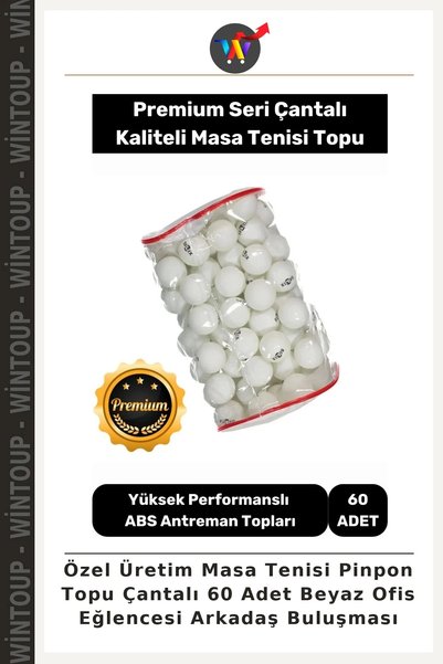 Wintoup Custom-Made Table Tennis Balls with Carrying Case—60 Pieces, White—Fo...