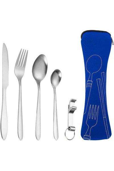 Generic 6Pcs Stainless Steel Camping Cutlery Set, Portable Flatware Knife For...