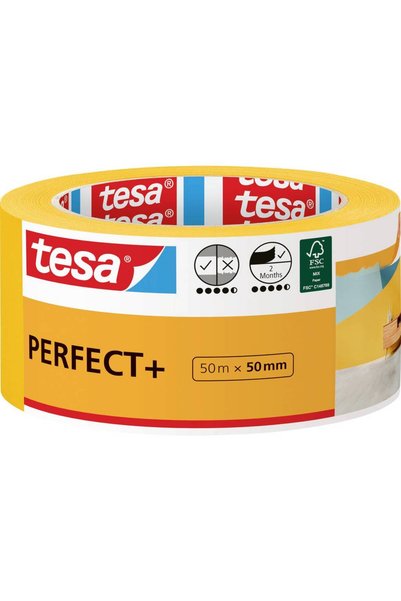 Tesa Perfect+ 56538-00000-00 Bandă de mascare galbenă (L x L) 50 m x 5 56538-...