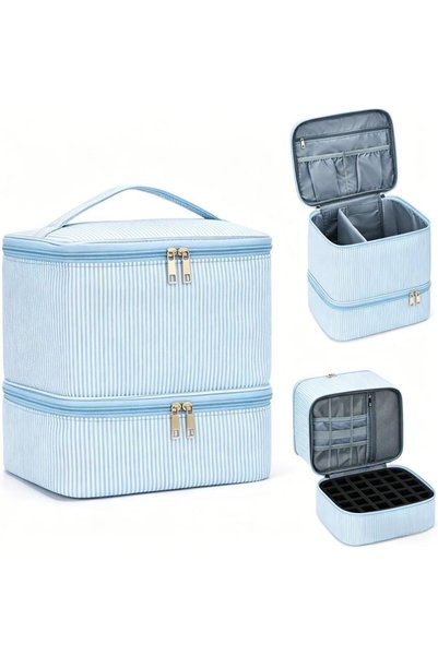 NIUB Nail Polish Organizer Bag Nail Supplies Organizer Holds 30 Bottles Nail ...