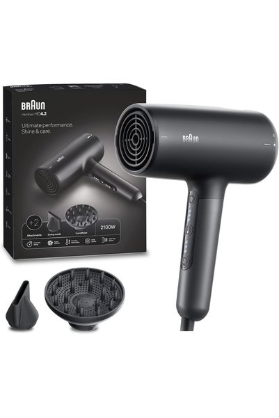 Braun مجفف الشعر HD4.2، أداء فائق، لمعان وعناية، محرك HTDC، 2100 واط، تحكم إل...