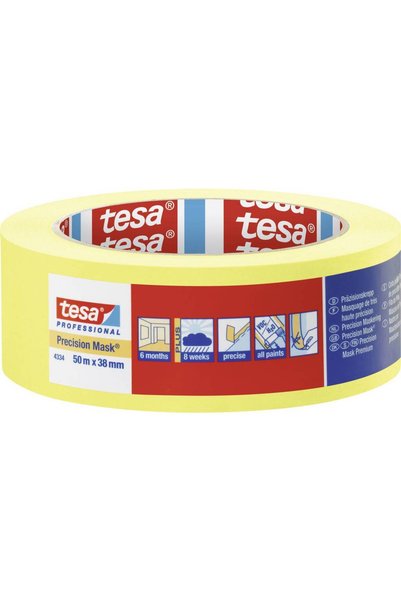 Tesa PRECISION 04334-00003-00 Bandă de mascare creponată Precision ®   Galben...