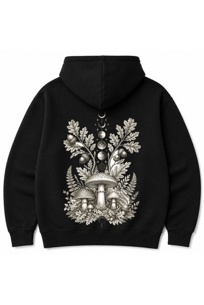 Rabona Fashion Mystic Forest – Vintage Botanical Hoodie with Moon Phases and ...