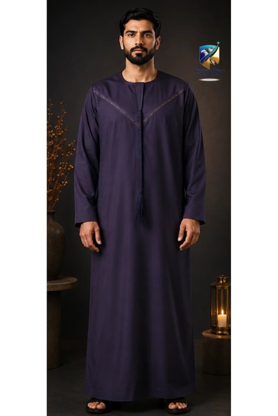 Generic جلابية رجالية بأكمام طويلة من الإمارات – متعددة الألوان