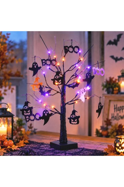 Belora Copac Infricosator de Halloween cu LED - 60cm