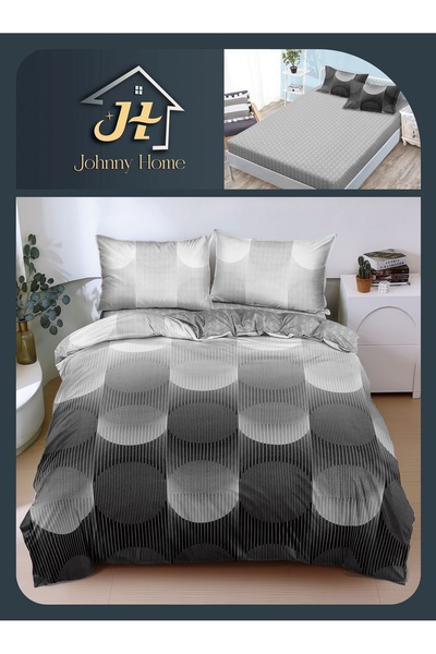 CasaDesteapta.ro Bedding set with fitted Bed Sheet 180x200 cm gray and Duvet ...