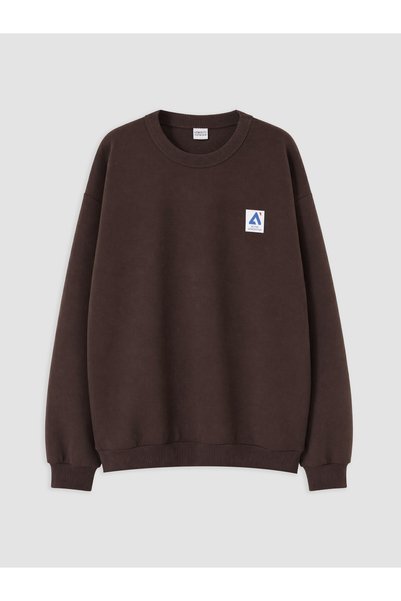LC Waikiki LCW Kids Brown Oval-Neck Boys' Sweatshirt, Exclusively at NEVAVM