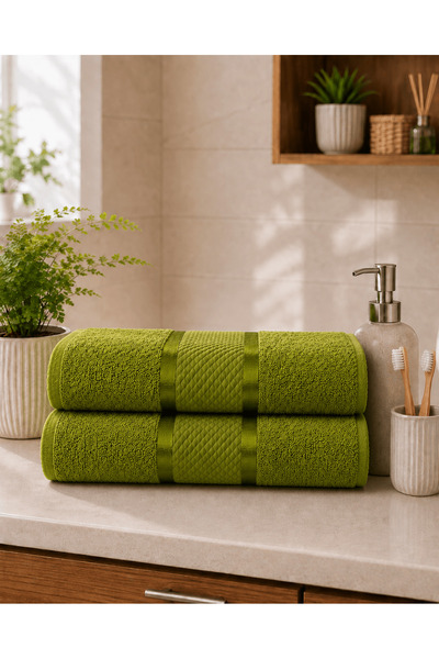 OEM Set de 2 prosoape de baie, 100% bumbac, dimensiune 70x130cm, bumbac color...