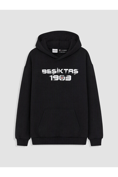 LC Waikiki LCW Kids Black Hooded Beşiktaş Children's Thick Sweatshirt—Exclusi...