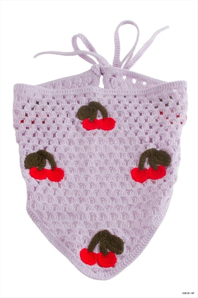 ZERO LAND SVL-SHOP Cherry Knit Bohemian (204531) Bandana, Purple
