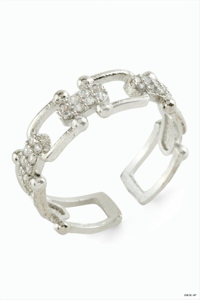 ZERO LAND SVL-SHOP Oval Stone Ring (205557) Silver Color