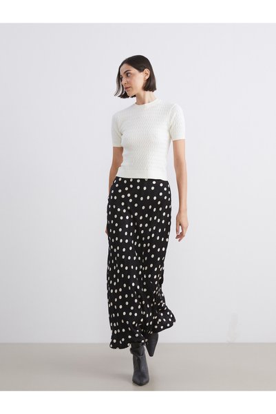 LC Waikiki TWO MT SHOP QUALITY LCW Vision Black Armure Fabric Polka Dot Long ...