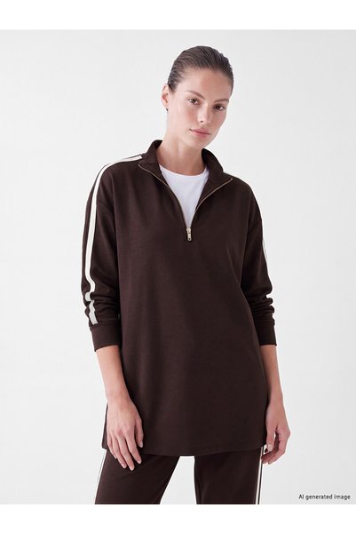 LC Waikiki Two Mt Shop Quality Lcw Everyday Brown Diver Fabric Plain Loose & ...