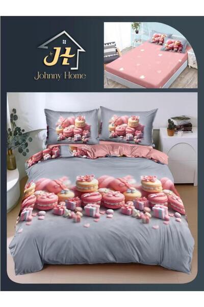 CasaDesteapta.ro Lenjerie cu cearșaf elastic roz 180x200 cm și husă pilotă gr...
