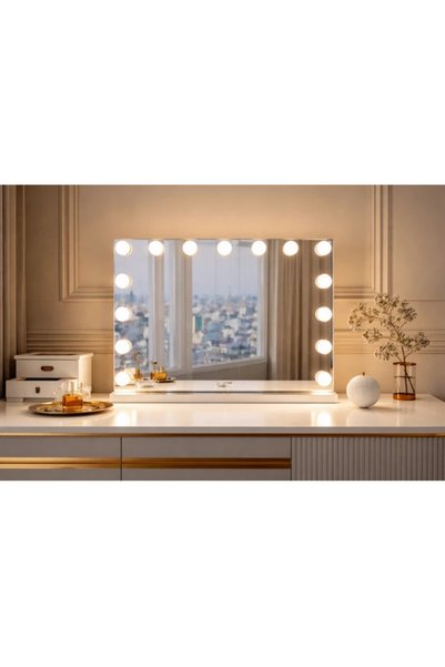 ZoePRO COOL Oglindă de machiaj 15 LED, oglindă Hollywood 58 x 46cm
